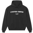 Cynthia Cooper hoodie – black men's hoodie with white Cynthia Cooper letters and Players Couture logo on the chest
