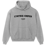 Cynthia Cooper hoodie – grey men's hoodie with black Cynthia Cooper letters and Players Couture logo on the chest