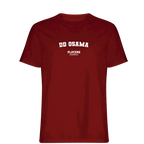 DD Osama t-shirt – red men's t-shirt with white DD Osama letters and Players Couture logo on the chest