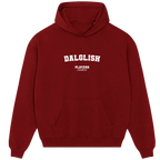 Men's maroon hoodie with DALGLISH Players Couture logo, premium sports fanwear.