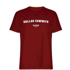 Dallas Cowboys t-shirt – red men's t-shirt with white Dallas Cowboys letters and Players Couture logo on the chest