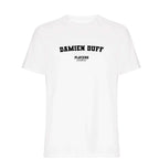 Damien Duff men's T-shirt in white with bold name lettering