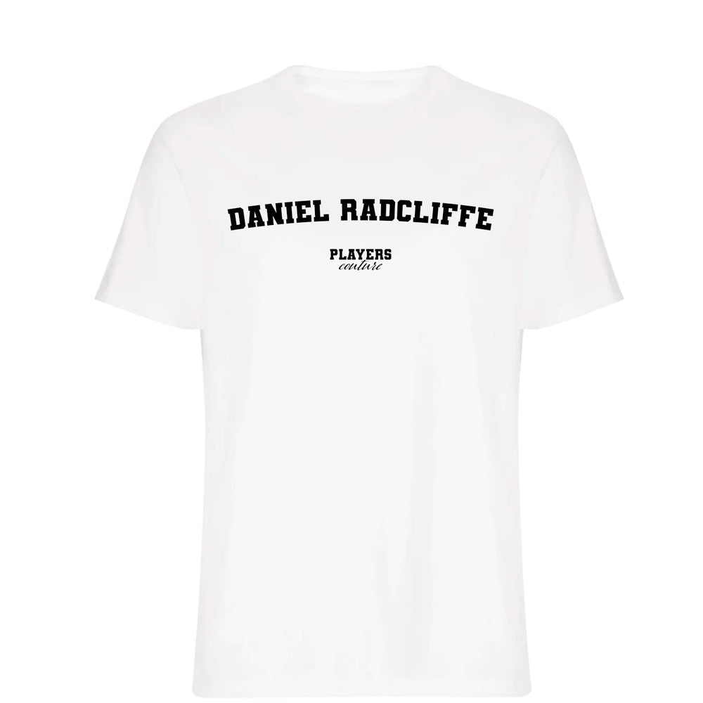 Daniel Radcliffe men's T-shirt in white with bold name lettering
