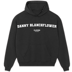 Danny Blanchflower hoodie – black men's hoodie with white Danny Blanchflower letters and Players Couture logo on the chest
