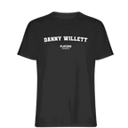 Danny Willett t-shirt – black men's t-shirt with white Danny Willett letters and Players Couture logo on the chest