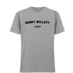 Danny Willett t-shirt – grey men's t-shirt with black Danny Willett letters and Players Couture logo on the chest