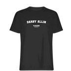 Darby Allin t-shirt – black men's t-shirt with white Darby Allin letters and Players Couture logo on the chest