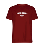 Dark Souls t-shirt – red men's t-shirt with white Dark Souls letters and Players Couture logo on the chest