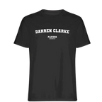 Darren Clarke t-shirt – black men's t-shirt with white Darren Clarke letters and Players Couture logo on the chest