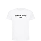 Darwin Nunez t-shirt – white kids' t-shirt with black Darwin Nunez letters and Players Couture logo on the chest