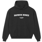 Darwin Nunez hoodie – navy men's hoodie with white Darwin Nunez letters and Players Couture logo on the chest