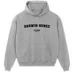 Darwin Nunez hoodie – red men's hoodie with white Darwin Nunez letters and Players Couture logo on the chest
