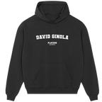 David Ginola hoodie – black men's hoodie with white David Ginola letters and Players Couture logo on the chest