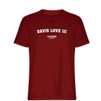 Davis Love III t-shirt – red men's t-shirt with white Davis Love III letters and Players Couture logo on the chest