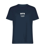 Daya t-shirt – navy men's t-shirt with white Daya letters and Players Couture logo on the chest