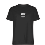 Deco t-shirt – black men's t-shirt with white Deco letters and Players Couture logo on the chest