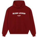 Dejan Lovren hoodie – black men's hoodie with white Dejan Lovren letters and Players Couture logo on the chest