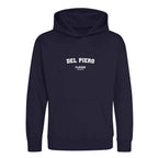 Alessandro Del Piero hoodie – navy kids' hoodie with white Alessandro Del Piero letters and Players Couture logo on the chest