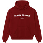Demon Slayer hoodie – red men's hoodie with white Demon Slayer letters and Players Couture logo on the chest