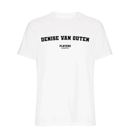 Denise Van Outen men's T-shirt in white with bold name lettering