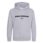 Dennis Bergkamp hoodie – grey kids' hoodie with black Dennis Bergkamp letters and Players Couture logo on the chest