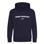 Dennis Bergkamp hoodie – navy kids' hoodie with white Dennis Bergkamp letters and Players Couture logo on the chest