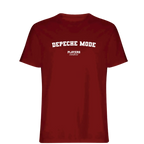 Depeche Mode t-shirt – red men's t-shirt with white Depeche Mode letters and Players Couture logo on the chest