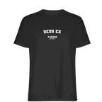 Deus Ex t-shirt – black men's t-shirt with white Deus Ex letters and Players Couture logo on the chest