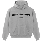Didier Deschamps hoodie – grey men's hoodie with black Didier Deschamps letters and Players Couture logo on the chest