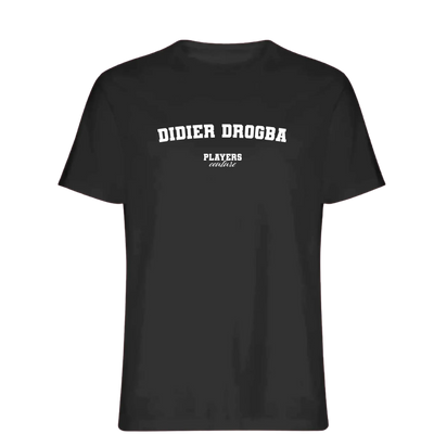 Didier Drogba t-shirt – black men's t-shirt with white Didier Drogba letters and Players Couture logo on the chest