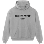 Dimitri Payet hoodie – grey men's hoodie with black Dimitri Payet letters and Players Couture logo on the chest