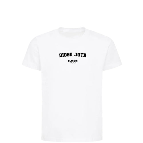 Diogo Jota t-shirt – white kids' t-shirt with black Diogo Jota letters and Players Couture logo on the chest