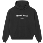 Diogo Jota hoodie – red men's hoodie with white Diogo Jota letters and Players Couture logo on the chest