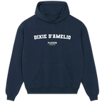Dixie D'Amelio hoodie – navy men's hoodie with white Dixie D'Amelio letters and Players Couture logo on the chest
