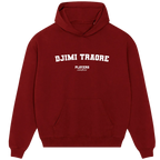 Djimi Traore hoodie – black men's hoodie with white Djimi Traore letters and Players Couture logo on the chest