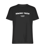 Dominic Thiem t-shirt – black men's t-shirt with white Dominic Thiem letters and Players Couture logo on the chest