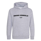 Dominik Szoboszlai hoodie – grey kids' hoodie with black Dominik Szoboszlai letters and Players Couture logo on the chest