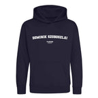 Dominik Szoboszlai hoodie – navy kids' hoodie with white Dominik Szoboszlai letters and Players Couture logo on the chest