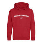 Dominik Szoboszlai hoodie – red kids' hoodie with white Dominik Szoboszlai letters and Players Couture logo on the chest