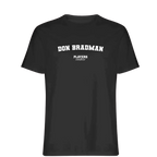 Don Bradman t-shirt – black men's t-shirt with white Don Bradman letters and Players Couture logo on the chest
