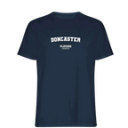 Doncaster t-shirt – navy men's t-shirt with white Doncaster letters and Players Couture logo on the chest