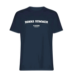 Donna Summer t-shirt – navy men's t-shirt with white Donna Summer letters and Players Couture logo on the chest