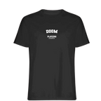 Doom t-shirt – black men's t-shirt with white Doom letters and Players Couture logo on the chest