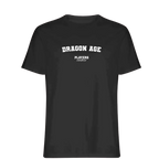 Dragon Age t-shirt – black men's t-shirt with white Dragon Age letters and Players Couture logo on the chest