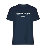 Dragon Quest t-shirt – navy men's t-shirt with white Dragon Quest letters and Players Couture logo on the chest