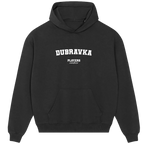 Dubravka hoodie – black men's hoodie with white Dubravka letters and Players Couture logo on the chest