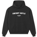 Dwight Gayle hoodie – black men's hoodie with white Dwight Gayle letters and Players Couture logo on the chest