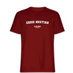 Eddie Nketiah t-shirt – red men's t-shirt with white Eddie Nketiah letters and Players Couture logo on the chest