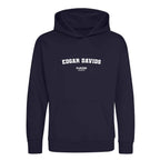 Edgar Davids hoodie – navy kids' hoodie with white Edgar Davids letters and Players Couture logo on the chest