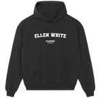 Ellen White hoodie – black men's hoodie with white Ellen White letters and Players Couture logo on the chest